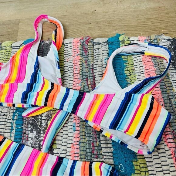 EUC No Boundaries Candy Color Striped Bikini Set - Picture 5 of 5